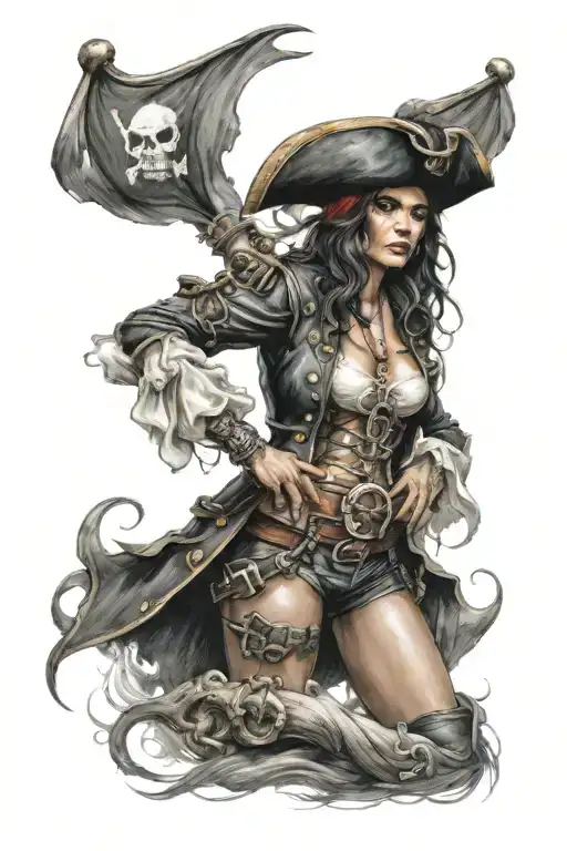 Pirate Woman Standing Posing