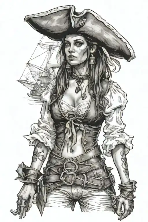 Pirate Woman Standing Posing