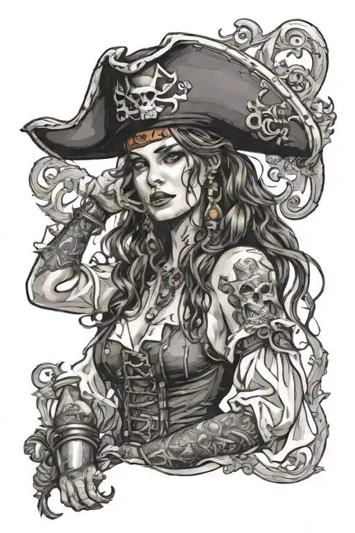 Super Real Sexig Pirate Woman Standing Posing