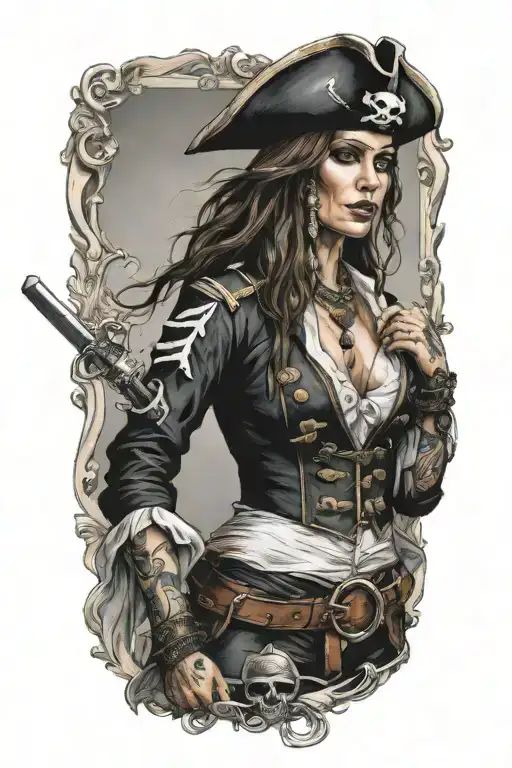 Super Real Sexig Pirate Woman Standing Posing