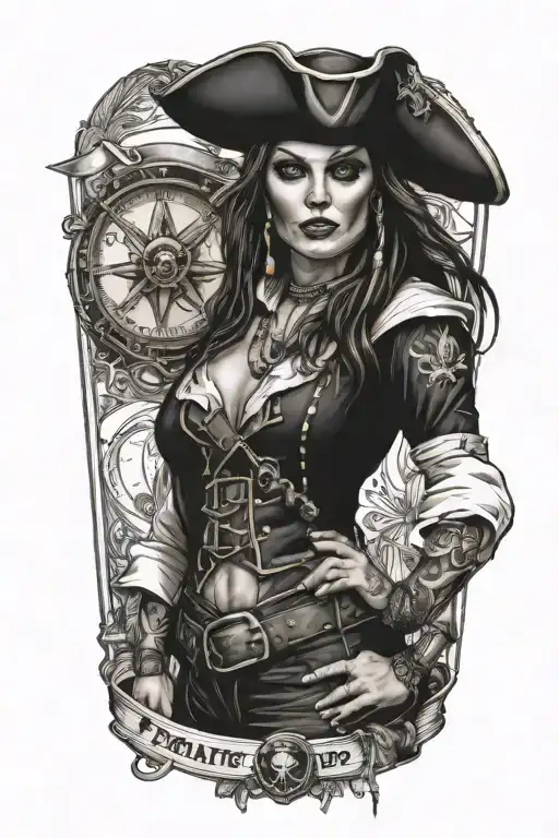Super Real Sexig Pirate Woman Standing Posing