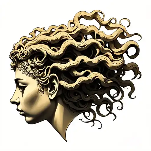 Neotraditional Medusa Head Side Profile