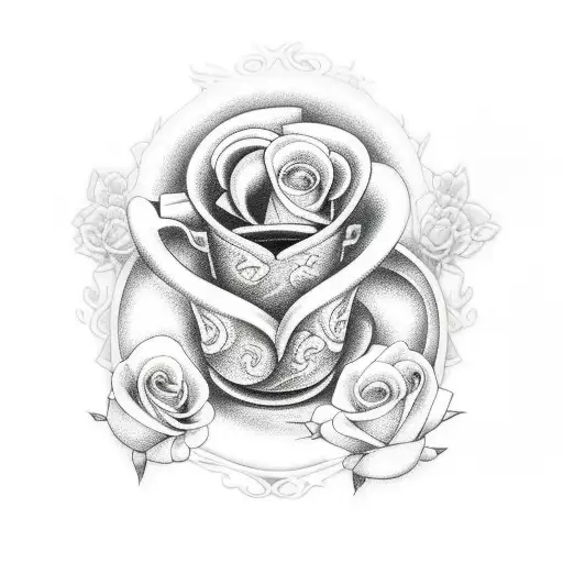 Dragon With Roses And Coffee