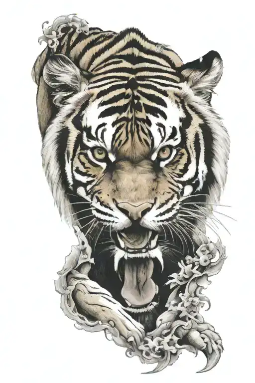 Olde English D With Tiger Emerging