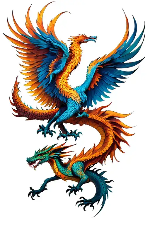 A Phoenix And A Dragon