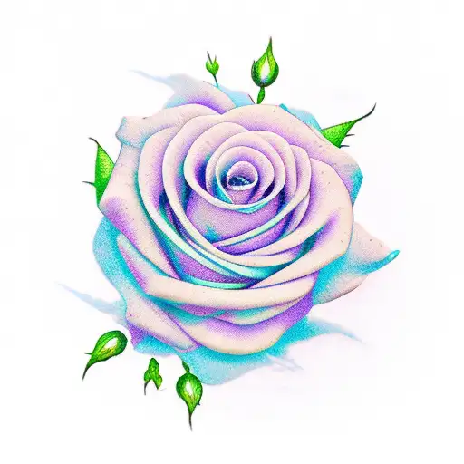 Blue Butterfy On Purple Rose