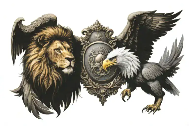 Lion And Eagle Chest Piece