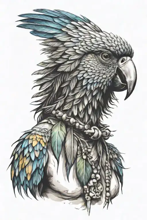 Male Indio With Parrott