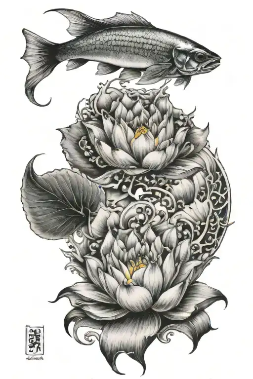 Moon Lotus Fish Transforming