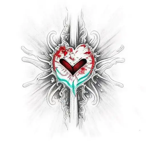 Bloody Heart With Multiple Psychedelic Eyes On It