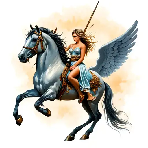 Valkyries With A Horse And Wings