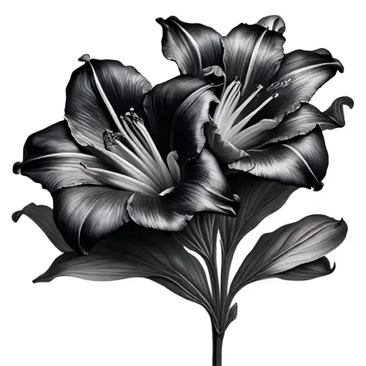 Two Dark Lillys Flowers Bursting