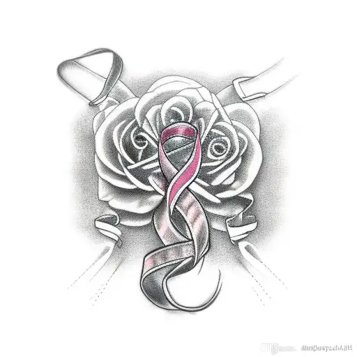 Breast Cancer Ribbon Mixed With Lung Cancer