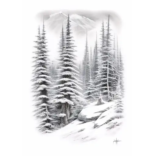 Mountain Tress Scene