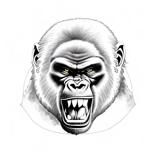 Angry Gorilla In The Forest