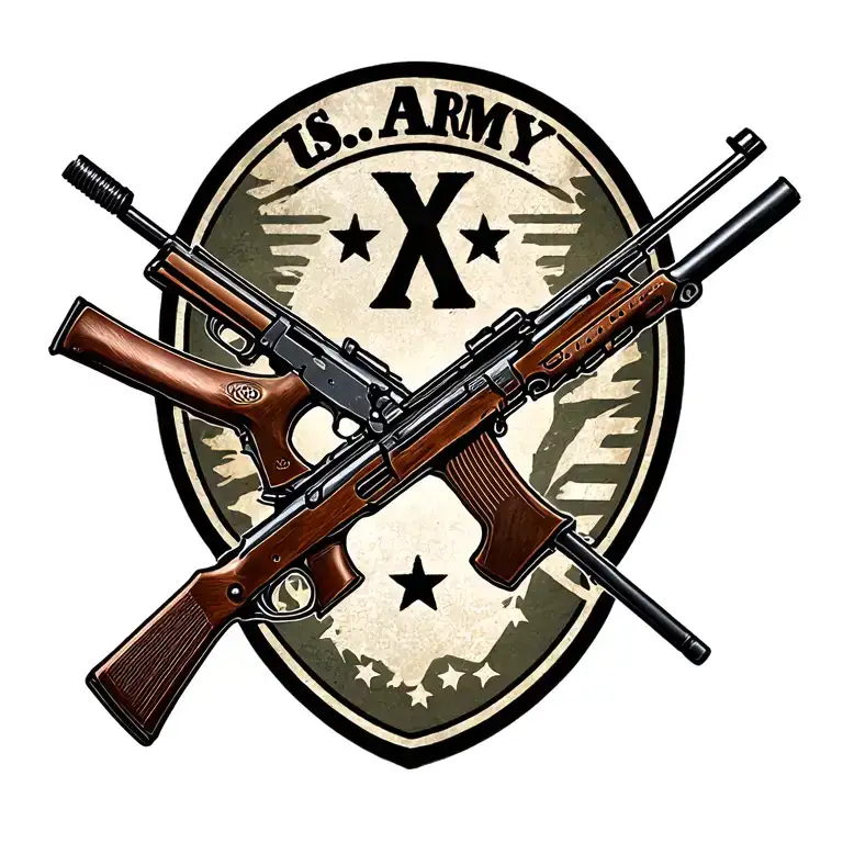 Incorporate The Iconic Symbol Of The Us Army Infantry Crossed Rifles In A Modern And Abstract Way