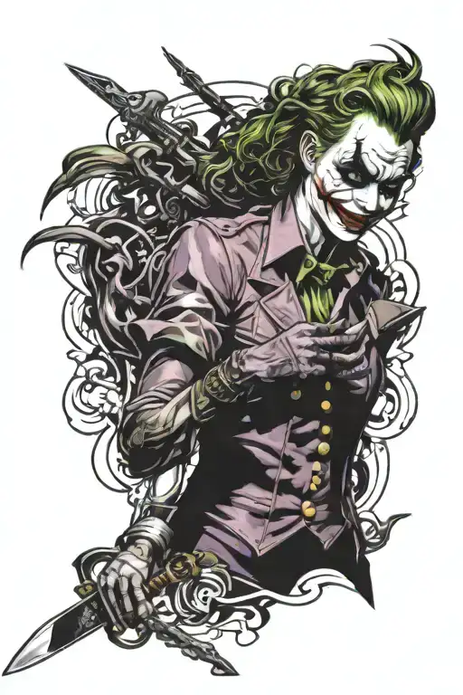 Joker Woman Holding Knife