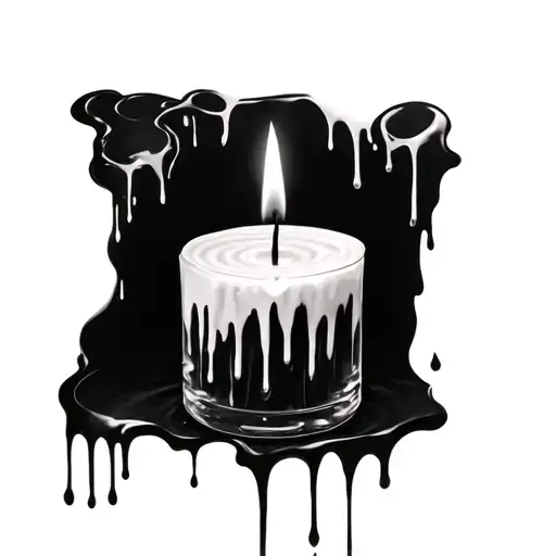 Gothic Burning Candle Wax Dripping