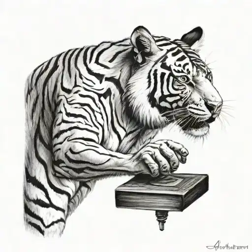 Tiger Anubis Holding The Balance