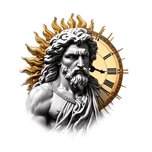 Zeus With Clock In The Background