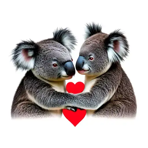 Love Heart Couple Forever Hug Koala Tenderness Evidence