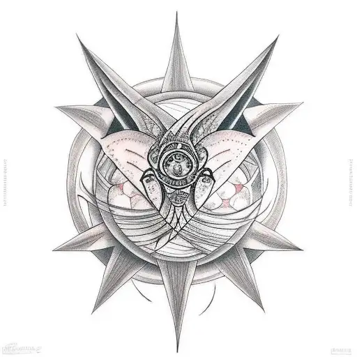 Optical Illusion Throat Tattoo With Blood Moon