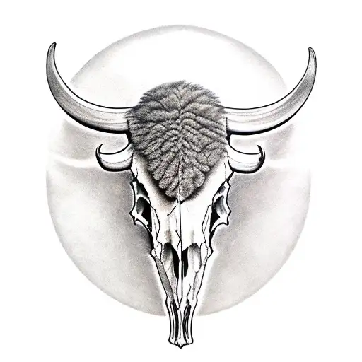 Buffalo Skull Facing Forward