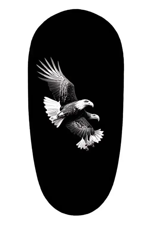 Eagle Landing On Tree And Nature And Technology