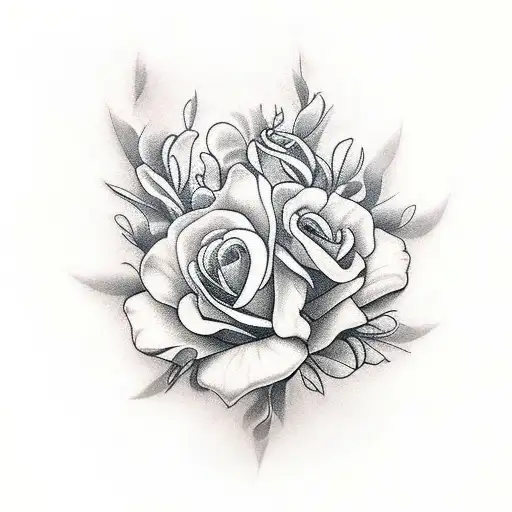 Floral Design To Cover Ribs And Hip On Female