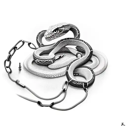 Snake Wrapped In Chains