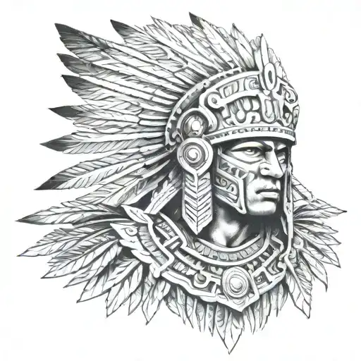 Aztec Warrior Tattoo Design