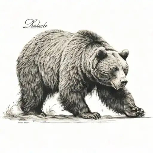 Bear Walking Side View