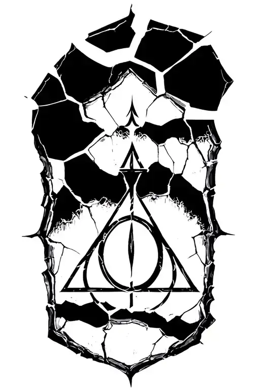 Deathly Hallows Cracked Glass Inside