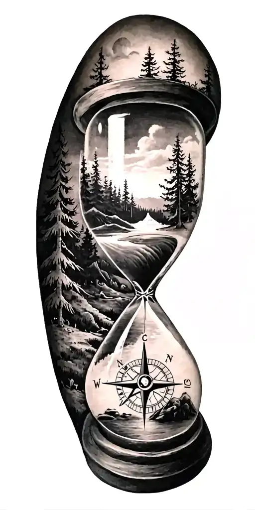 Family And Forest And Hour Glass And Compass Golf Course