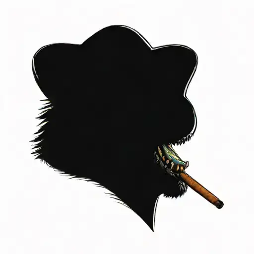 A Portrait Of An Alligator Who Is Wearing A Suit And A Mafia Fedora With A Cigar In His Mouth