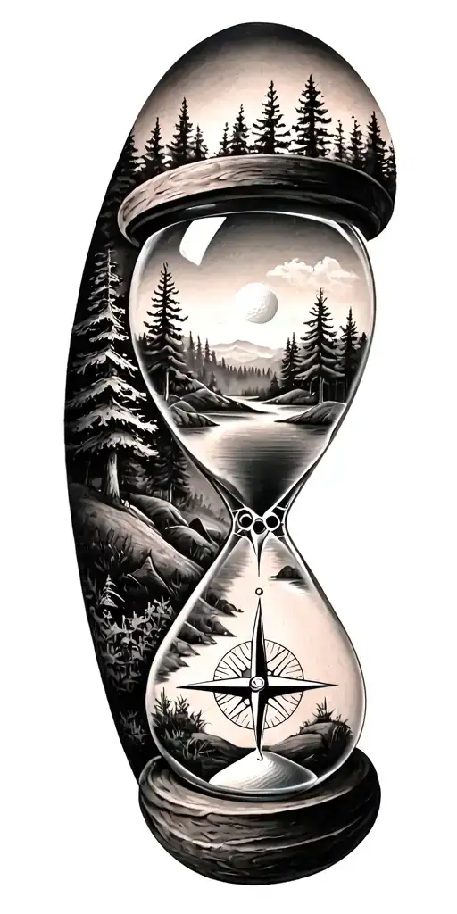 Family And Forest And Hour Glass And Compass Golf Course