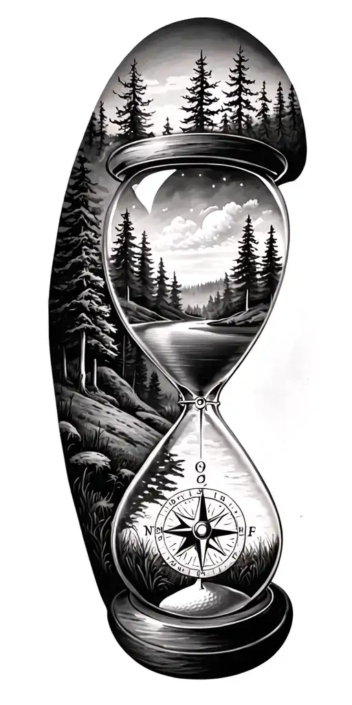 Family And Forest And Hour Glass And Compass Golf Course