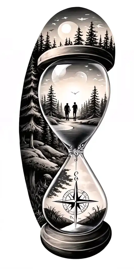 Family And Forest And Hour Glass And Compass Golf Course