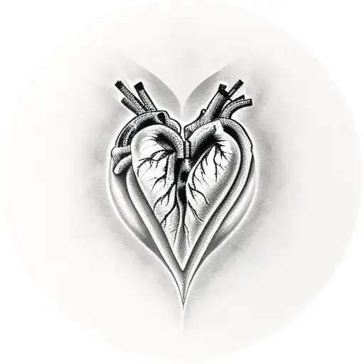 Realistic Heart Divided By Shadow Named Love