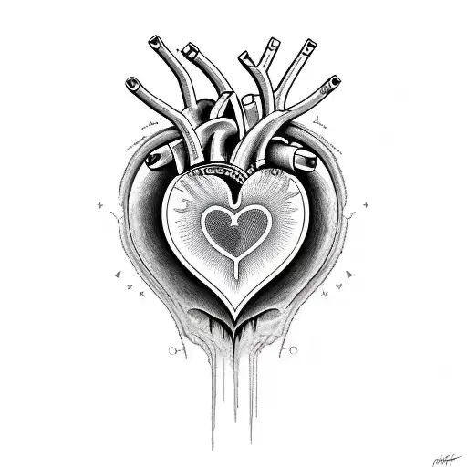 Realistic Heart Divided By Shadow Named Love