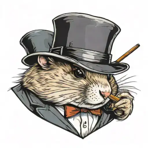 Angry Mob Boss Hamster In A Suit And Mafia Fedora With A Cigar