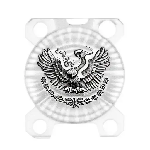 Mexican Eagle Holding Dog Tags