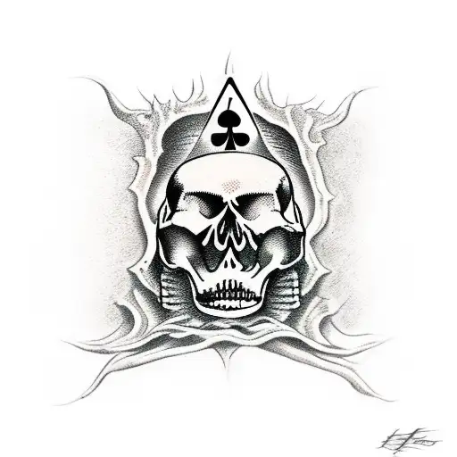 Skeleton Hand Holding Ace Of Spades