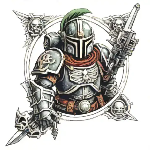 Link As Space Marine With 40K Logo