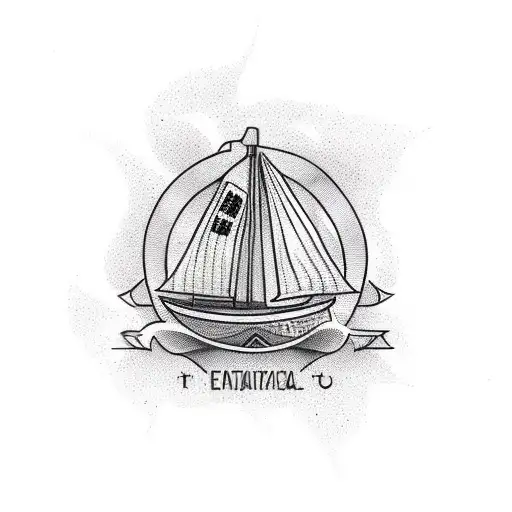 Boat In Ocean With Portugal And Angola Flag