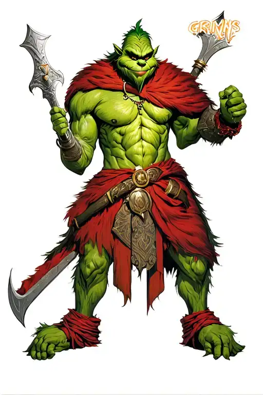 Grinch Roman Warrior Standing Tall