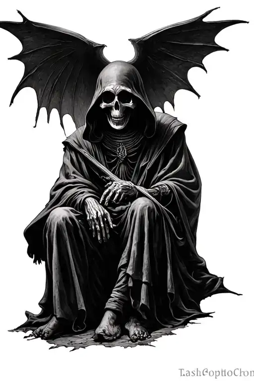Grim Reaper Sitting In The Shadows