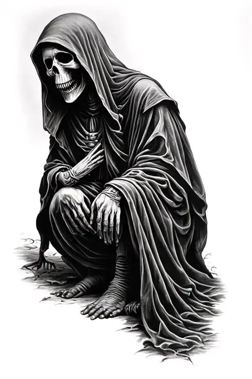 Grim Reaper Sitting In The Shadows