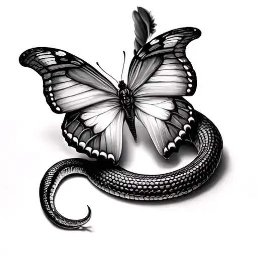 Butterfly And Snake