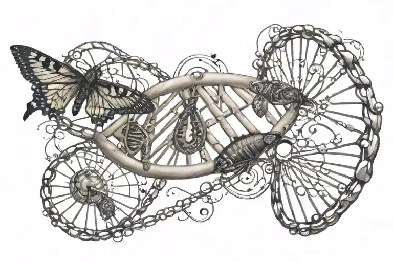 Dna Helix With Animal